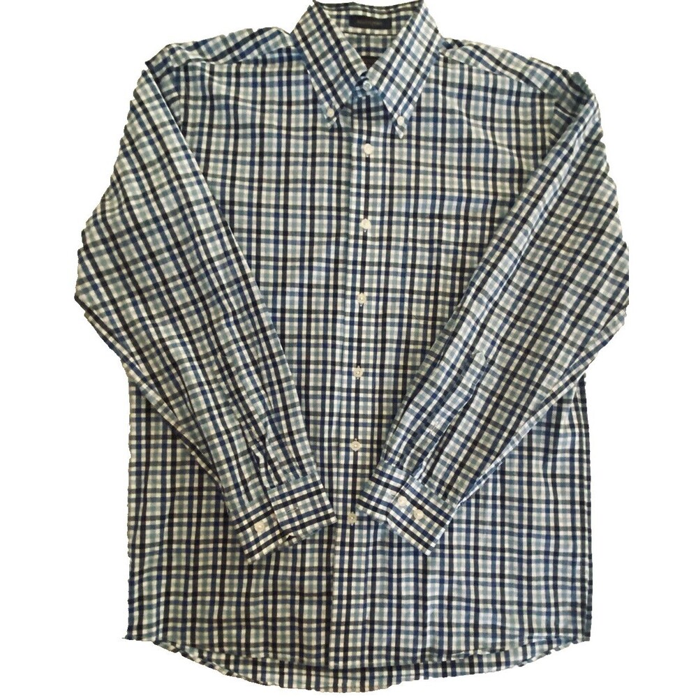 Pendleton Mens Bridgeport Blue Check Long Sleeve Button Down Shirt Size M